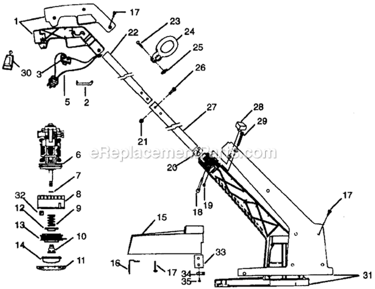 Page A Diagram and Parts List for 1216  Weed Eater Trimmer